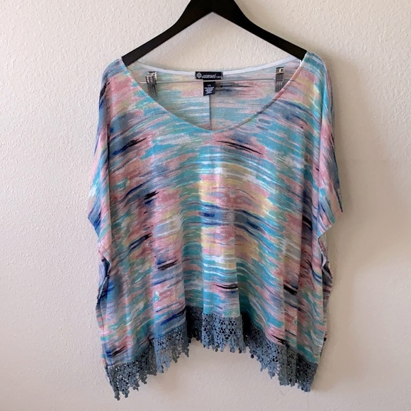 Signature Studio Tops - Signature Studio | Short Sleeve Poncho Top